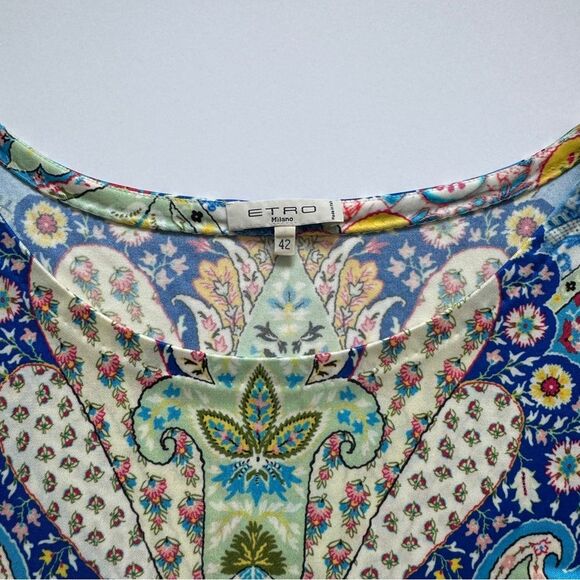 Etro Paisley Multicolor Silk Blouse Size 42/Medium NWOT - Picture 4 of 7